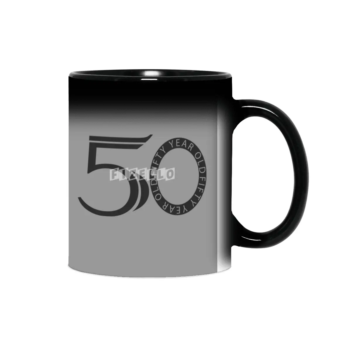 Fifty Year Old Fart Logo Design Black Sihirli Kupa