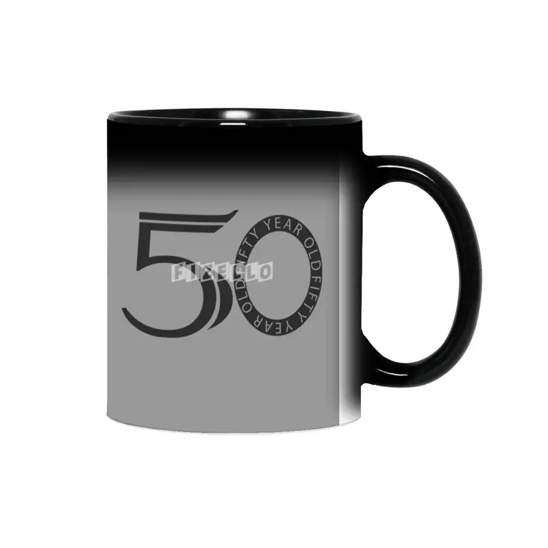 Fifty Year Old Fart Logo Design Black Sihirli Kupa