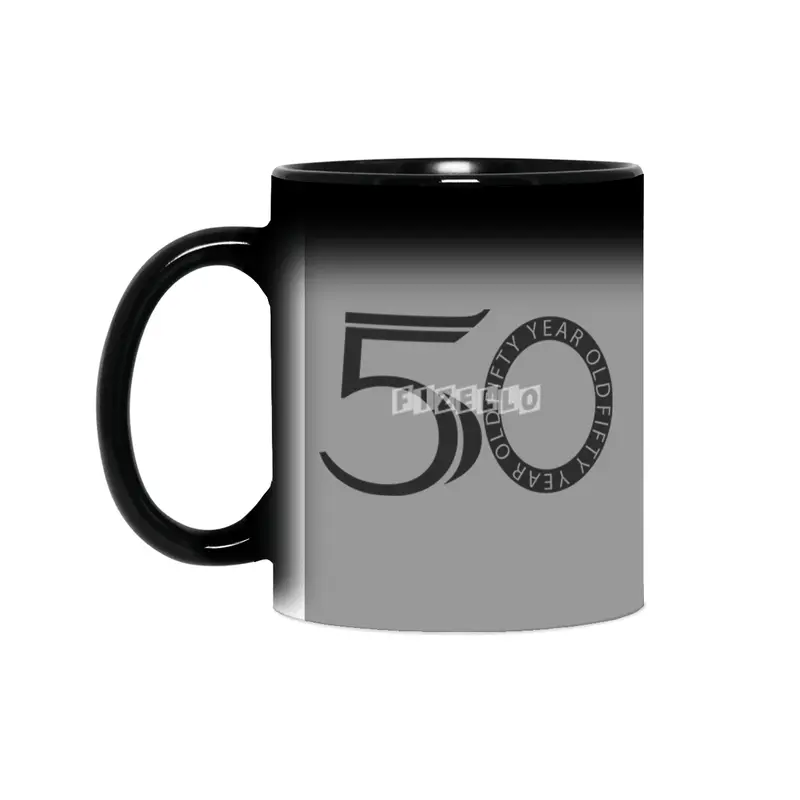 Fifty Year Old Fart Logo Design Black Sihirli Kupa