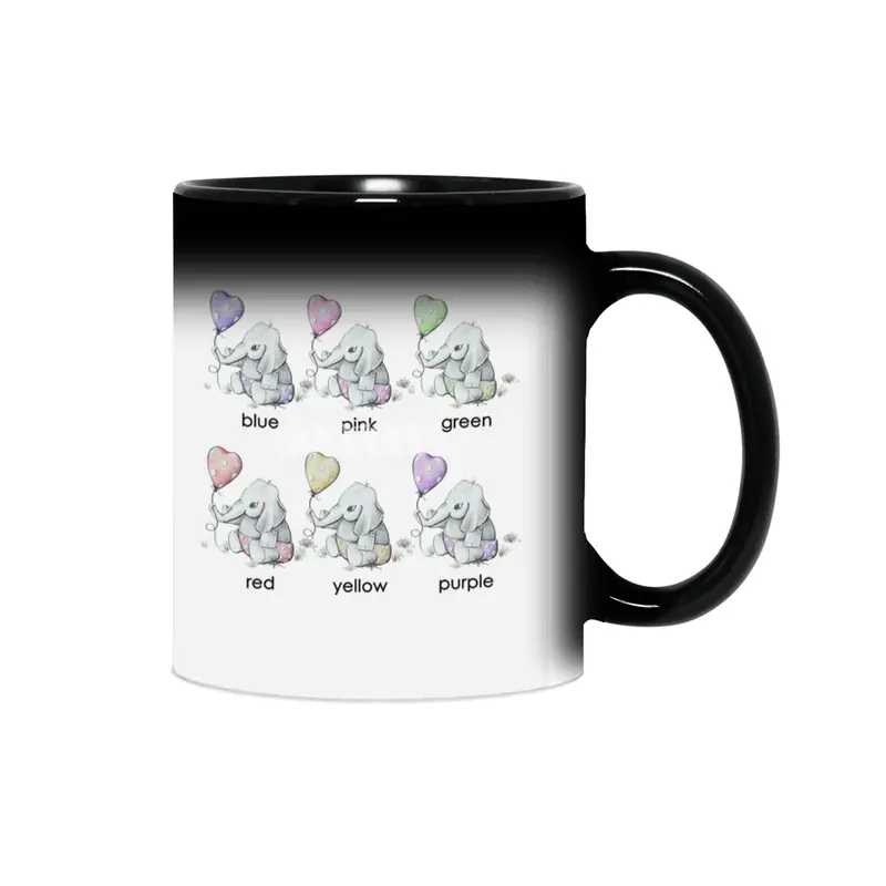 Baby Elephant with Polka Dot Balloon and Colors Kids Tee Sihirli Kupa