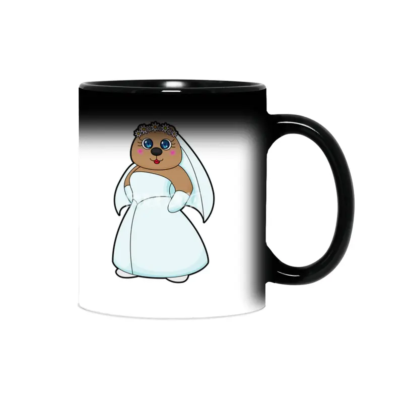 Bear as Bride with Wreath of Flowers Sihirli Kupa