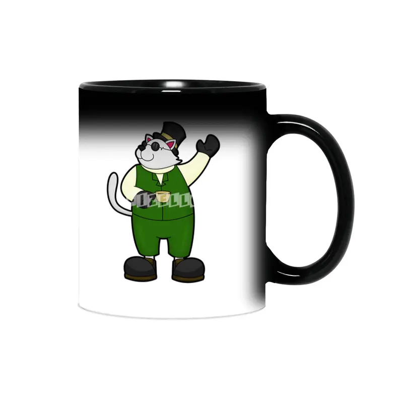 Cat as Groom with Coffee & Hat Sihirli Kupa