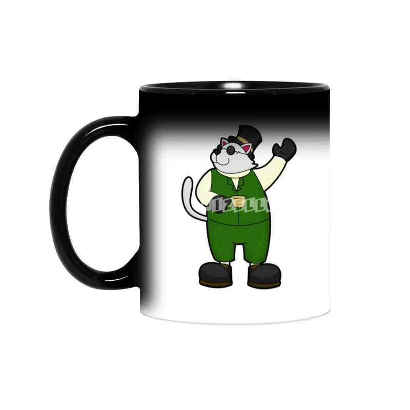 Cat as Groom with Coffee & Hat Sihirli Kupa