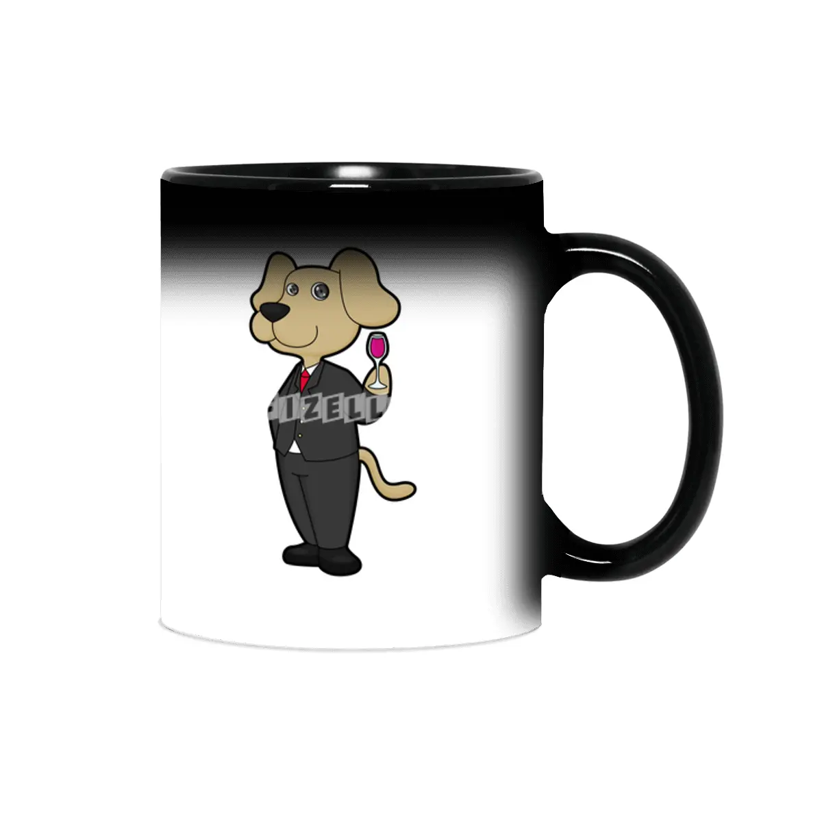 Dog as Groom with Glass of Red wine Sihirli Kupa