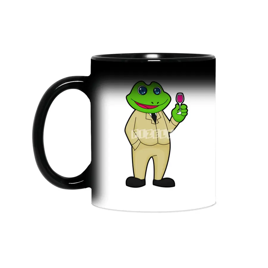 Frog as Groom with Glass of Red wine Sihirli Kupa