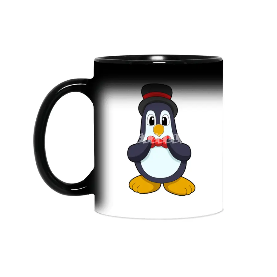 Penguin as Groom with Ribbon & Hat Sihirli Kupa