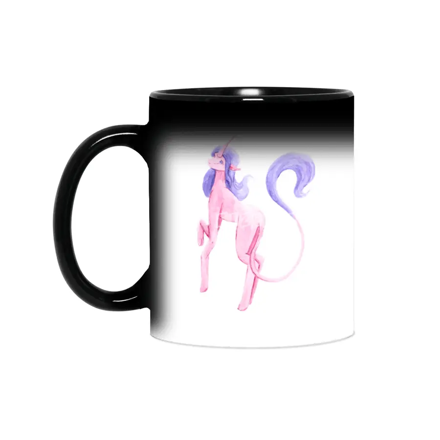 Pink Watercolor Unicorn Sihirli Kupa