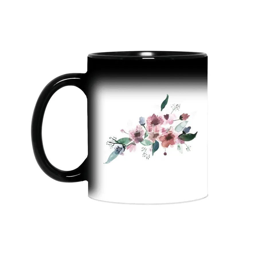 Watercolor Flowers Sihirli Kupa