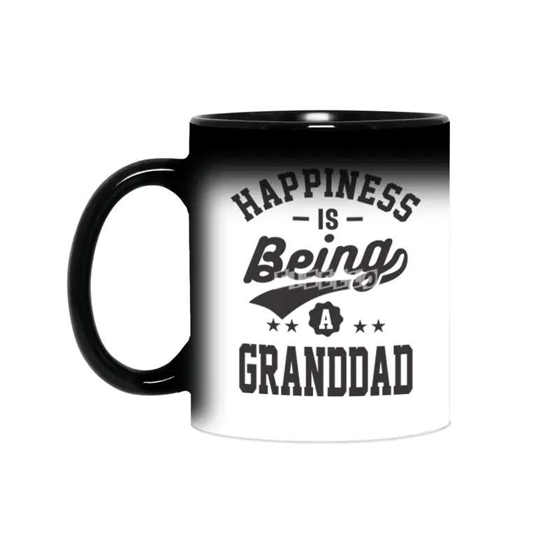 Happiness is Being a Granddad T-shirt Gift Sihirli Kupa