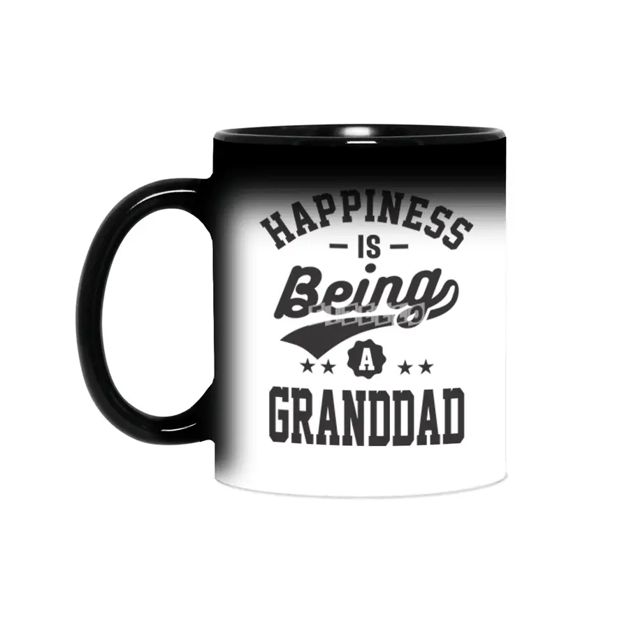 Happiness is Being a Granddad T-shirt Gift Sihirli Kupa