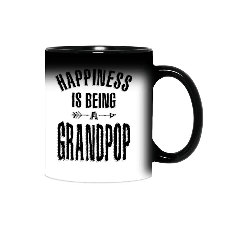 Mens Happiness is Being a Grandpop | Dad and Grandpa Sihirli Kupa