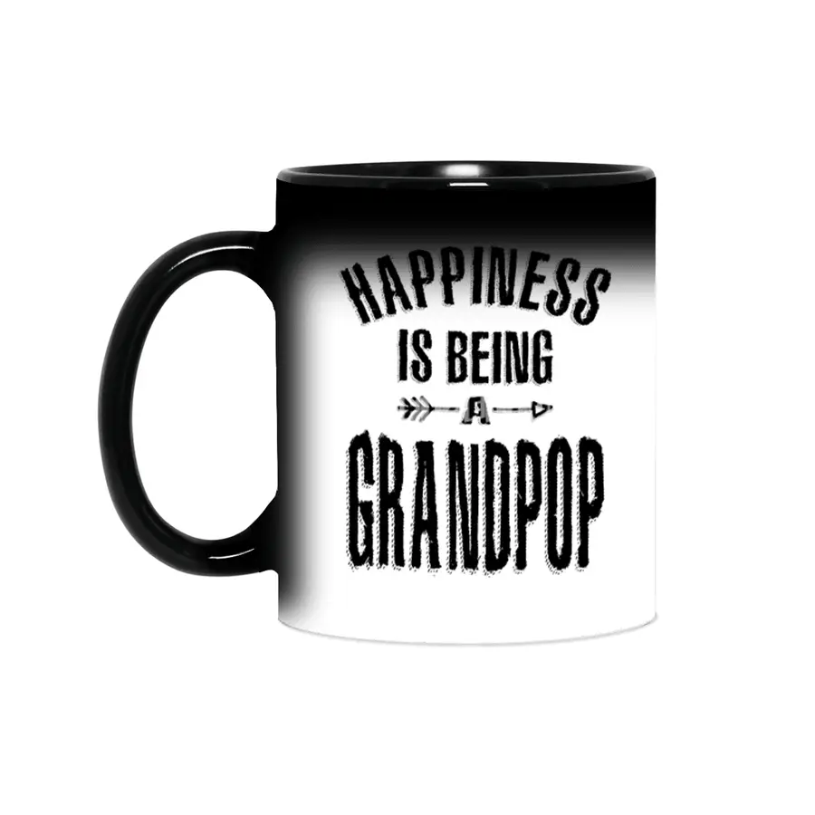 Mens Happiness is Being a Grandpop | Dad and Grandpa Sihirli Kupa