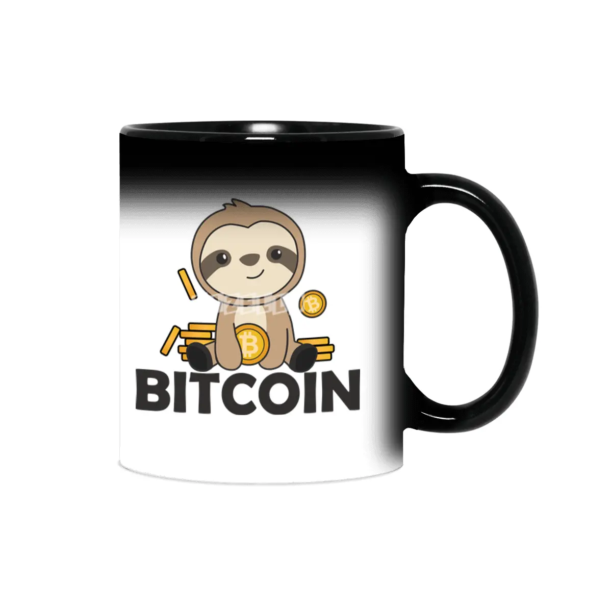 Bitcoin Faultier Coins Hold Digital Currency Sihirli Kupa