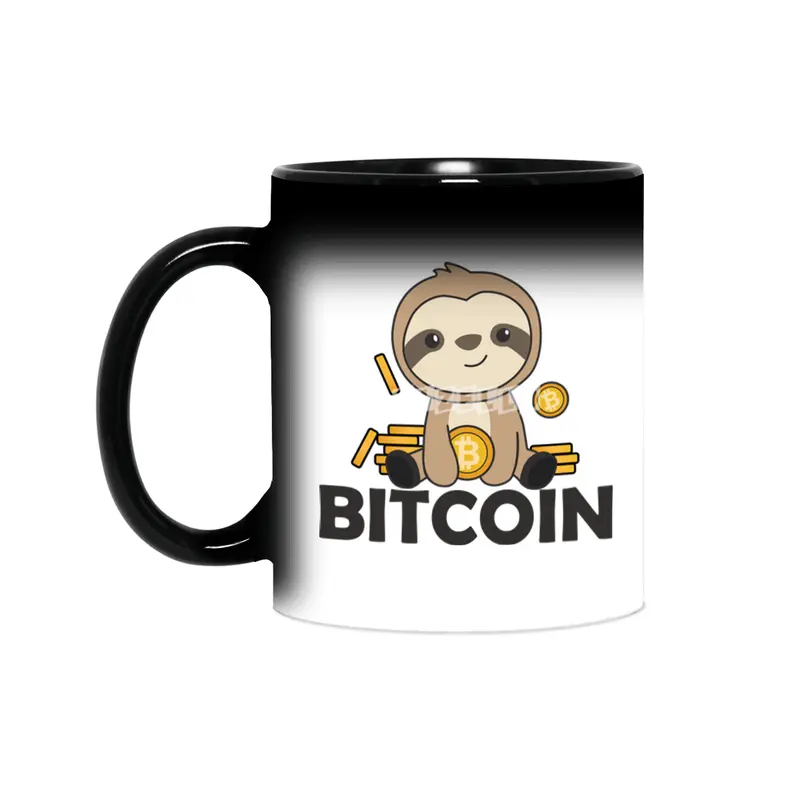 Bitcoin Faultier Coins Hold Digital Currency Sihirli Kupa