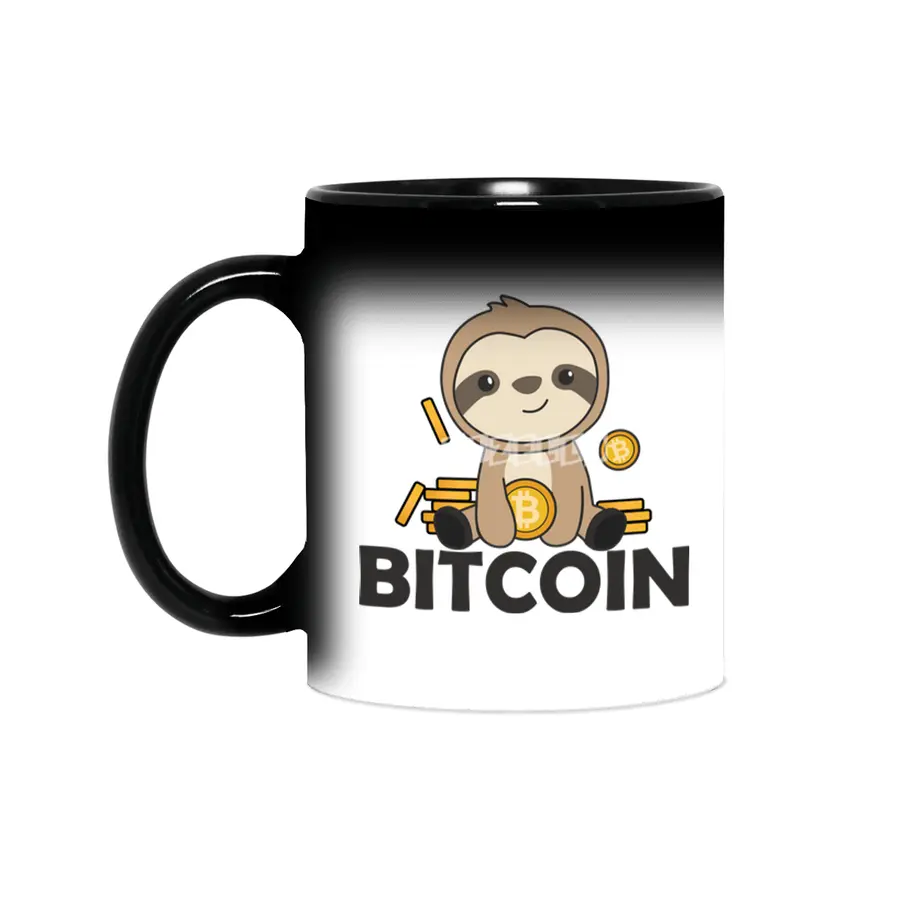 Bitcoin Faultier Coins Hold Digital Currency Sihirli Kupa