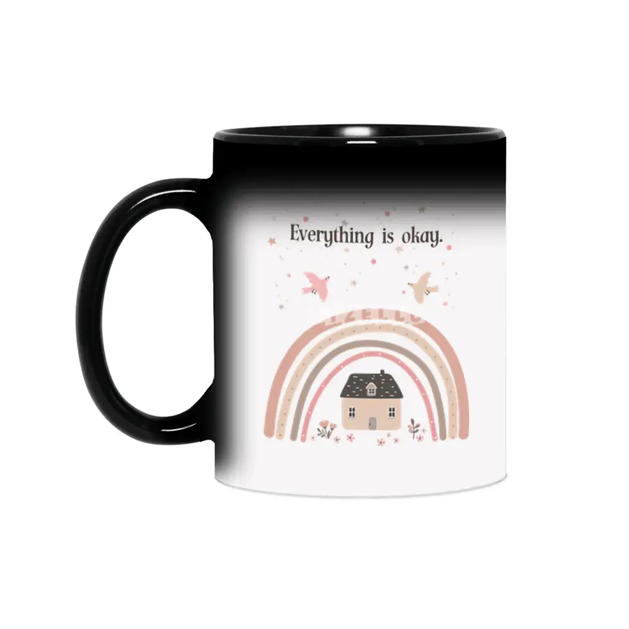 Everything is okay - beautiful motivational design - educational print Sihirli Kupa