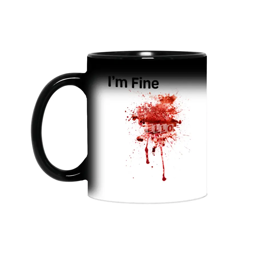 I'm Fine Movie Bloody Zombie Sarcastic Very Funny Tee Sihirli Kupa
