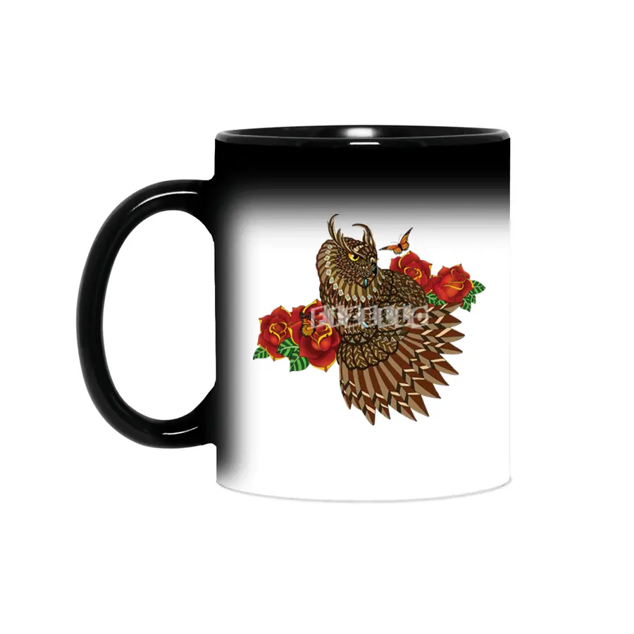 Summer Roses Owl Sihirli Kupa