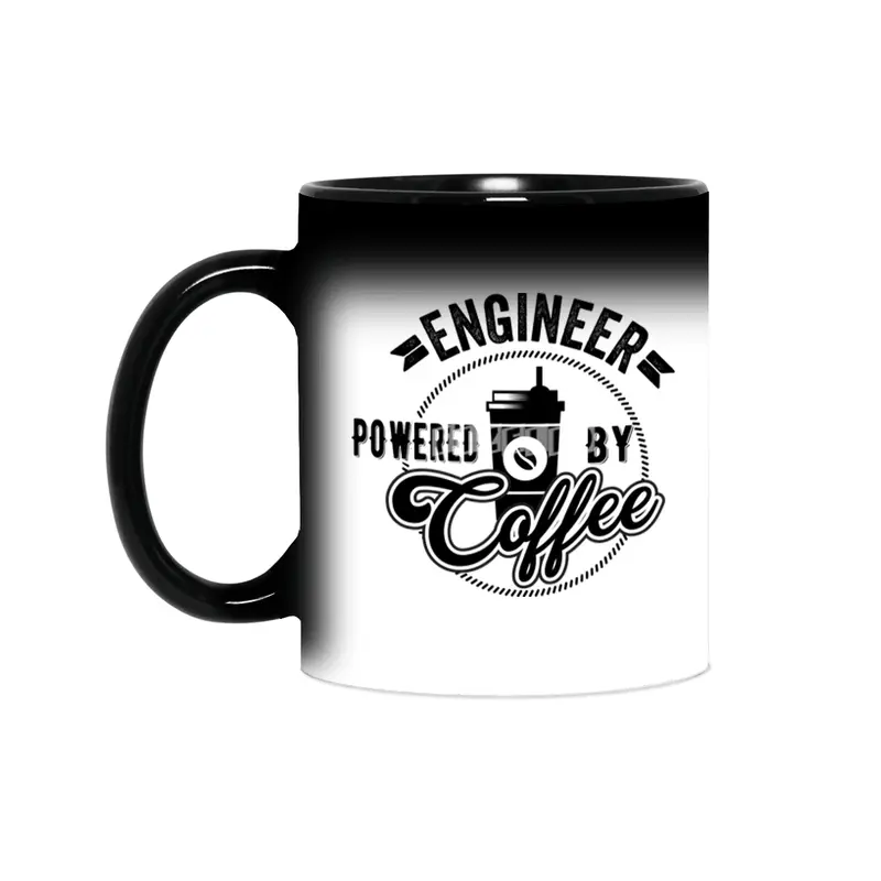 Engineer Powered By Coffee Gift Idea Sihirli Kupa