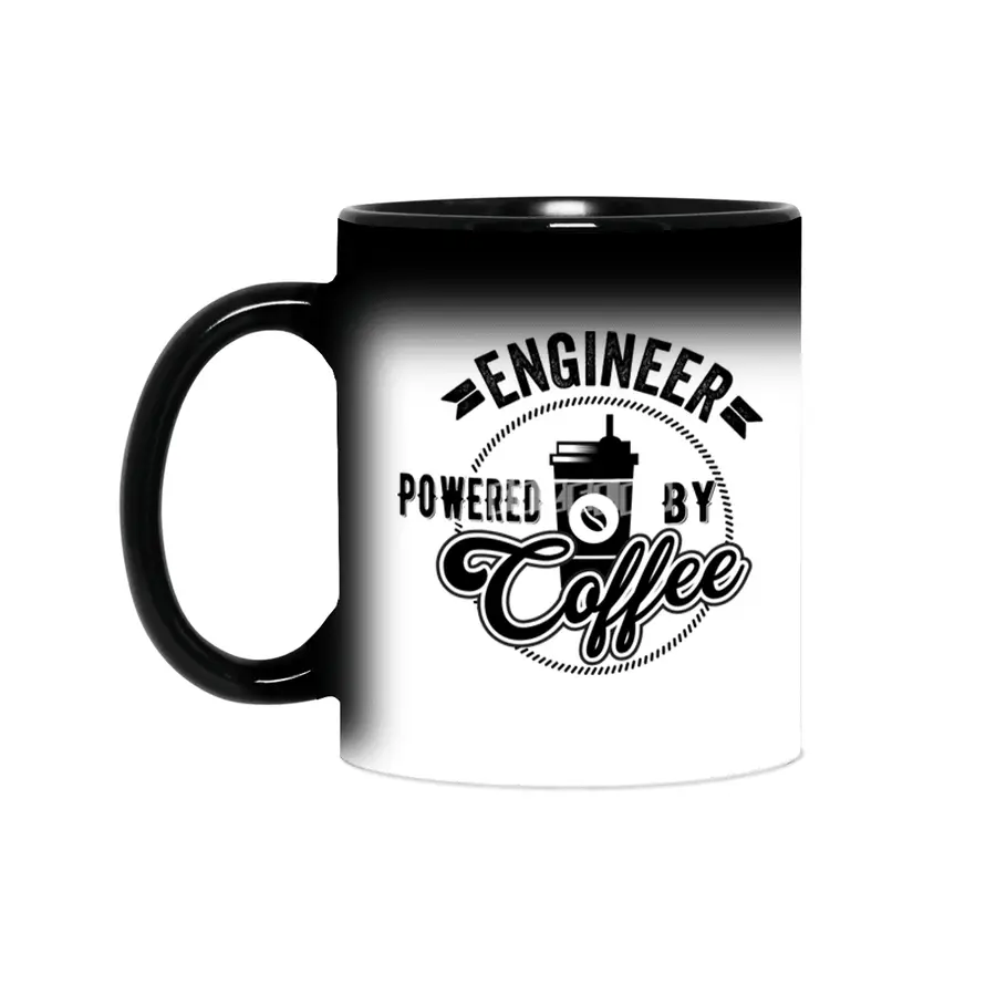 Engineer Powered By Coffee Gift Idea Sihirli Kupa