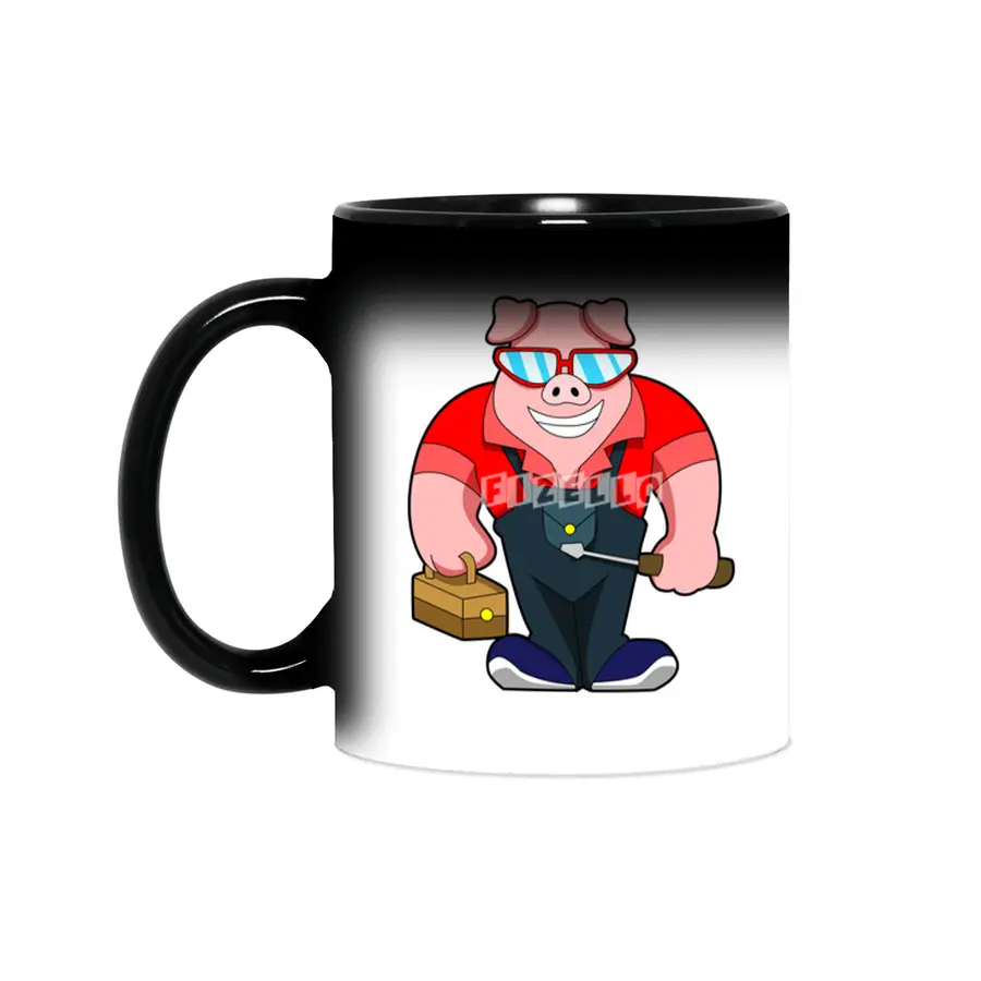 Pig as Mechatronics engineer with Tool box Sihirli Kupa