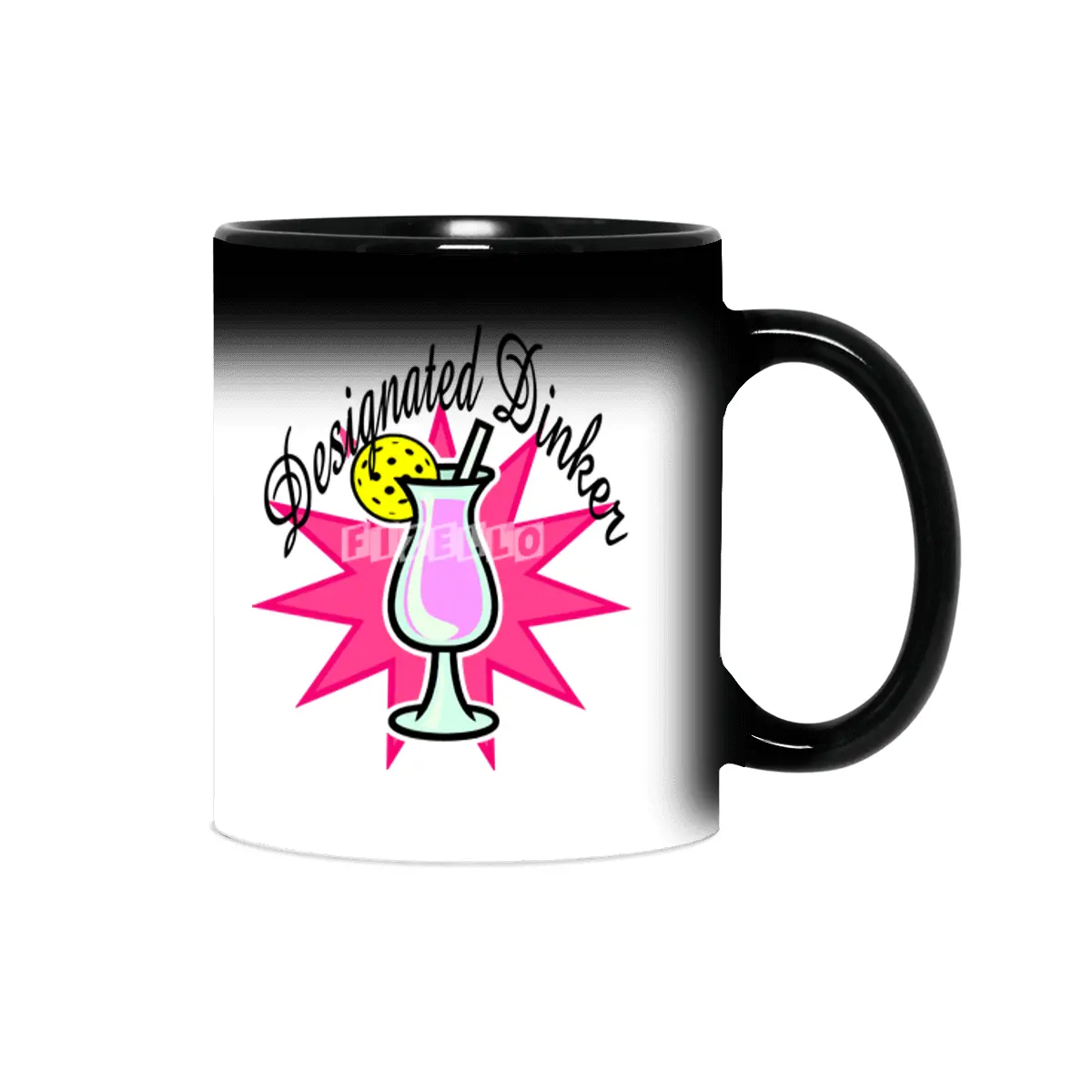 Designated Dinker - Pink Cocktail with Pickleball Pineapple Sihirli Kupa