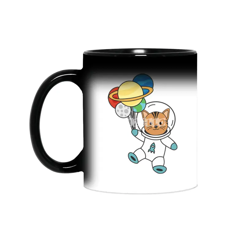 Astronaut Cat Planet Earth Mars Kitten Sihirli Kupa