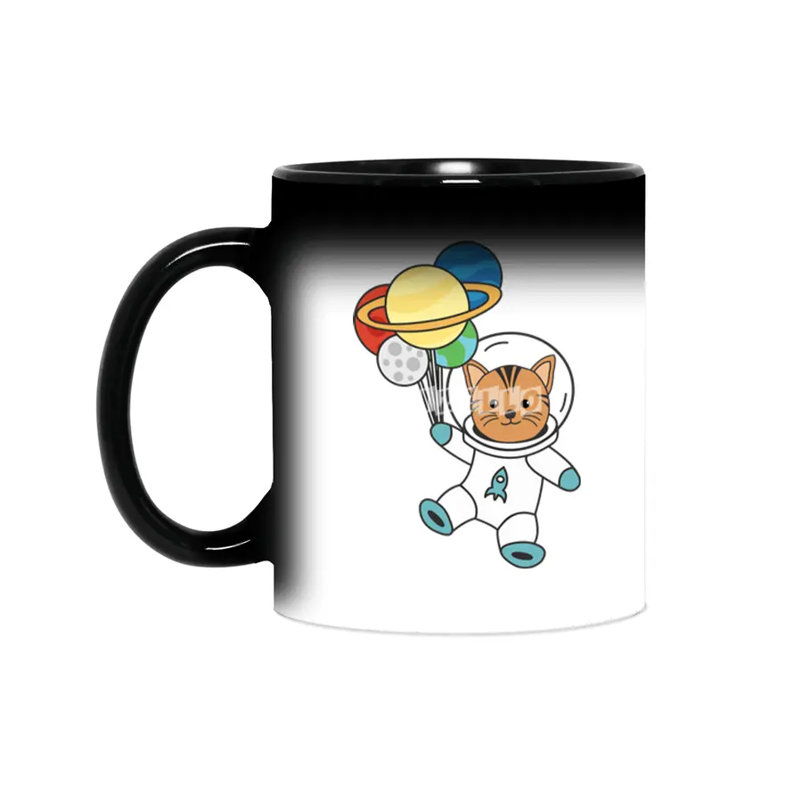 Astronaut Cat Planet Earth Mars Kitten Sihirli Kupa