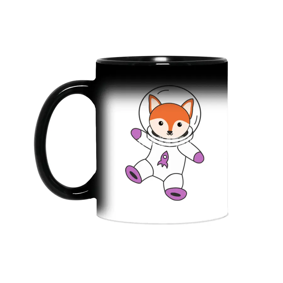 Astronaut Fox Orange Cute Animals Earth Mars Sihirli Kupa