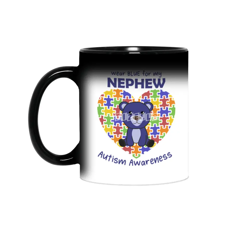 Autism Awareness Wear Blue For My Nephew Sihirli Kupa