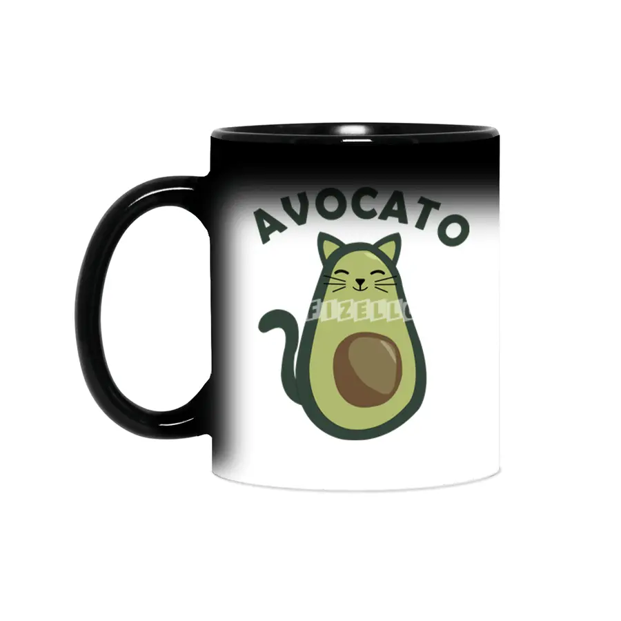 Avocado Cat Funny Food Kitten Avocato Sihirli Kupa