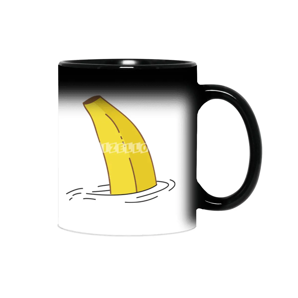 Banana Shark Fin Funny Banana Shark Fish Sihirli Kupa
