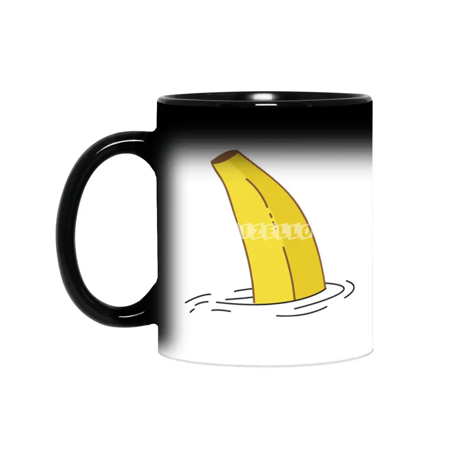 Banana Shark Fin Funny Banana Shark Fish Sihirli Kupa