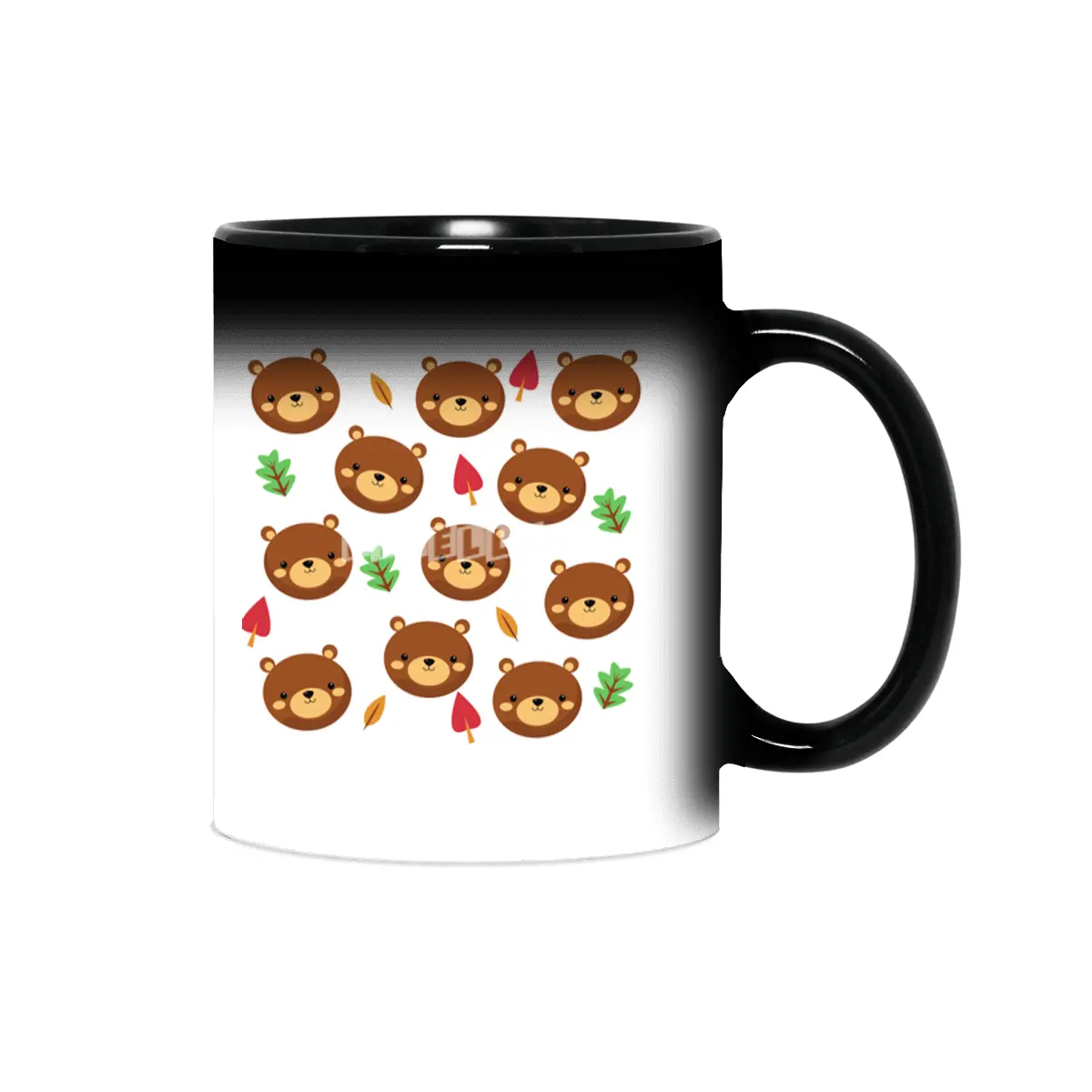 Bear Bears Pattern Leaves Cute Animals Forest Sihirli Kupa