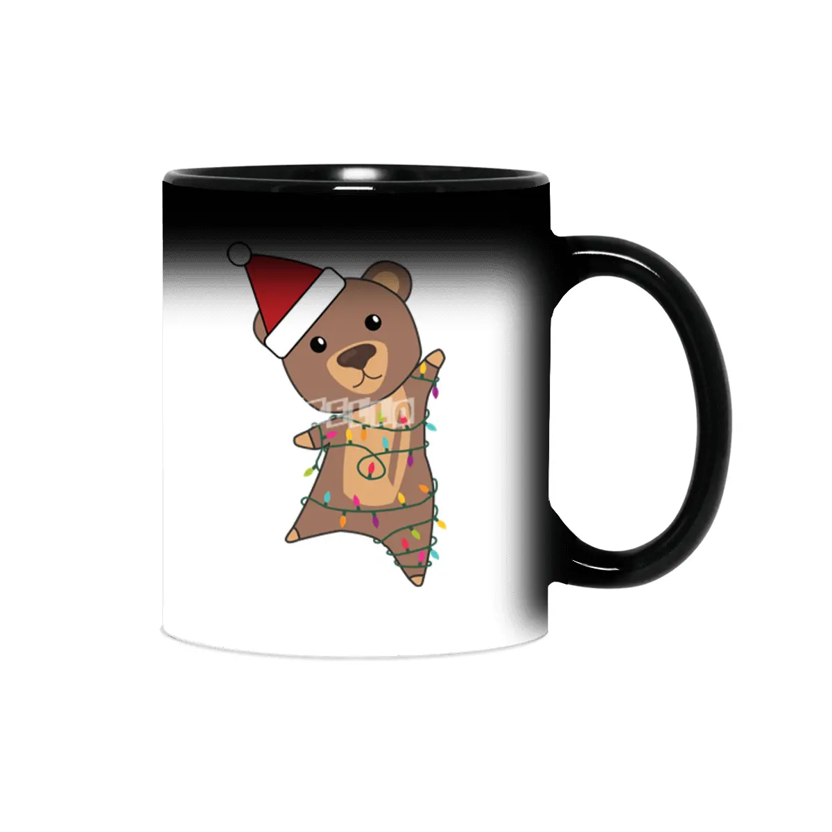 Bear Christmas Fairy Lights Cute Animals Kids Sihirli Kupa