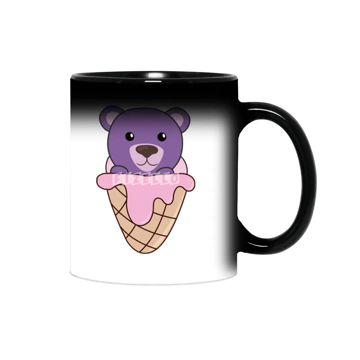 Bear Purple Pink Ice Cream Waffle Sweet Animals Sihirli Kupa