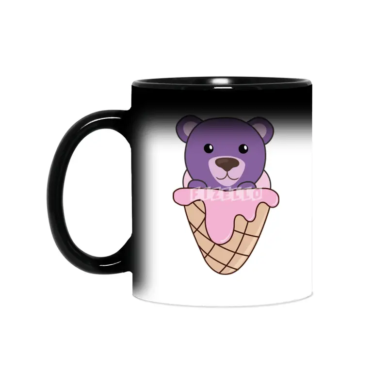 Bear Purple Pink Ice Cream Waffle Sweet Animals Sihirli Kupa