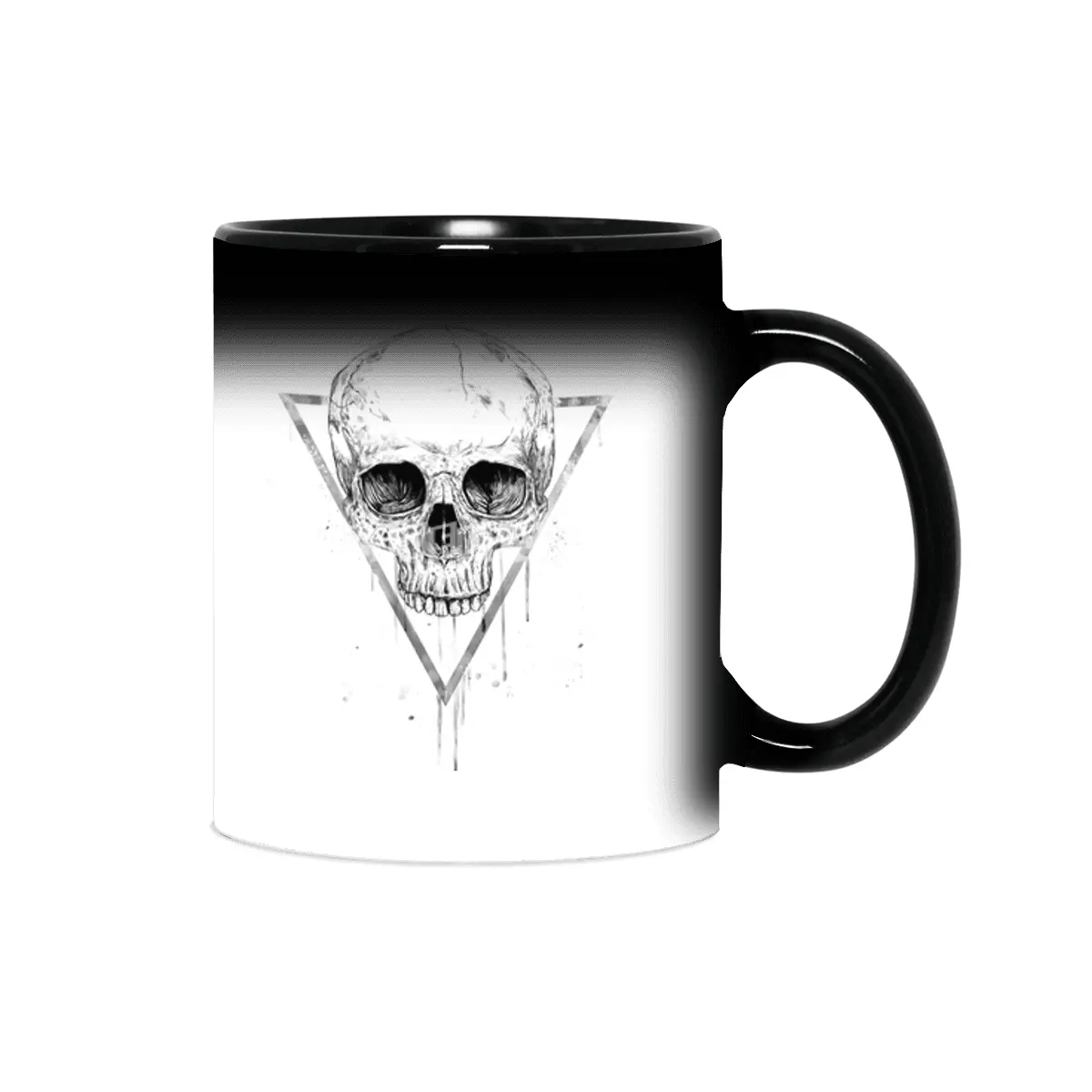 Skull in a triangle (bw) Sihirli Kupa