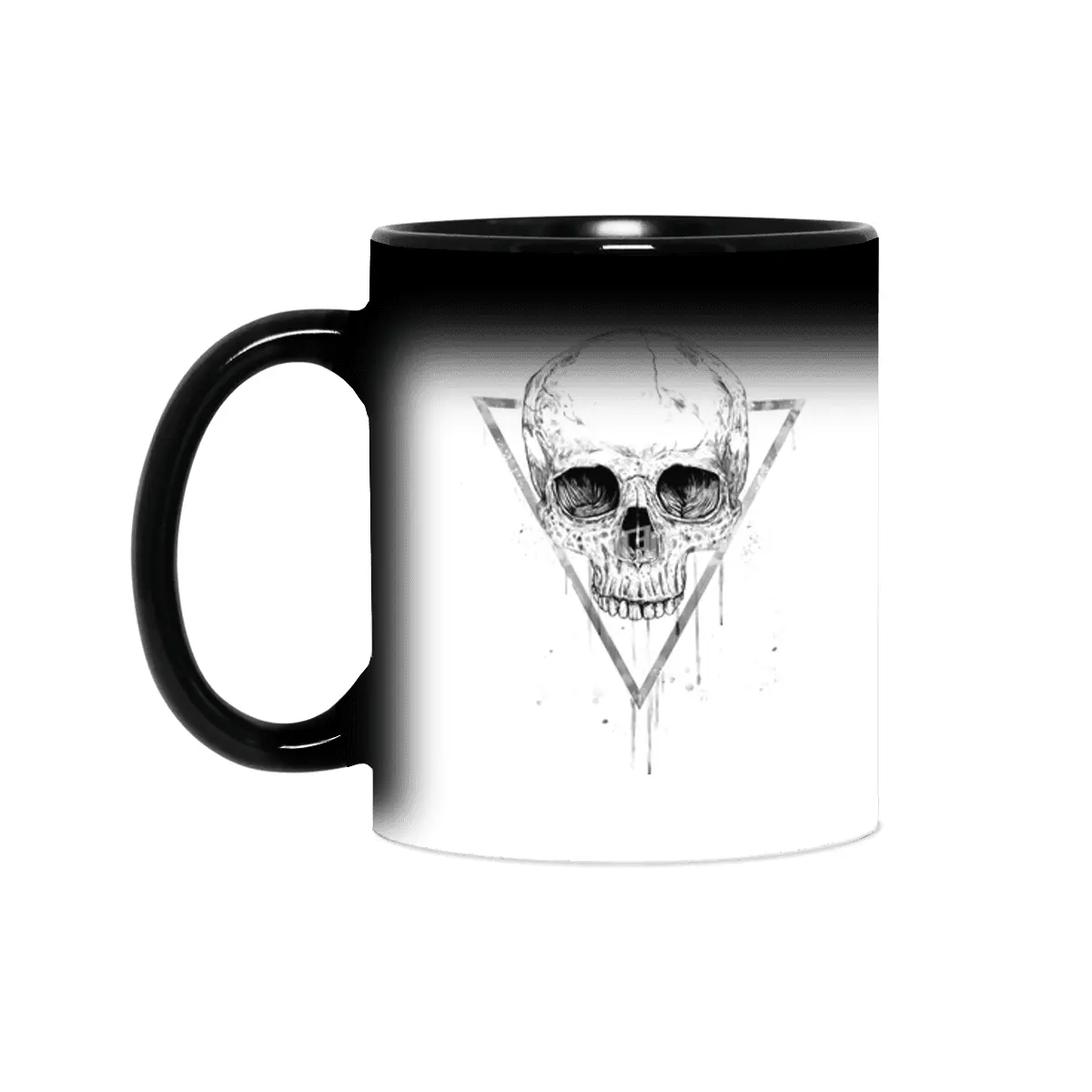 Skull in a triangle (bw) Sihirli Kupa