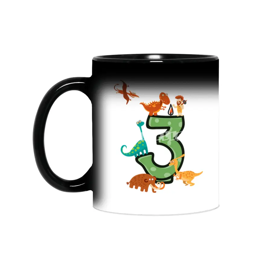 3 Year Dinosaur Birthday Shirt Dino Gift Sihirli Kupa