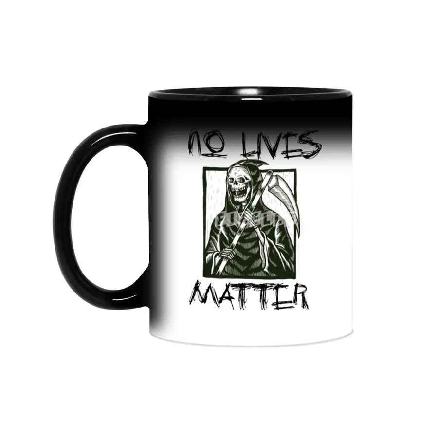 No Lives Matter Metal Rock Grim Reaper Design Sihirli Kupa