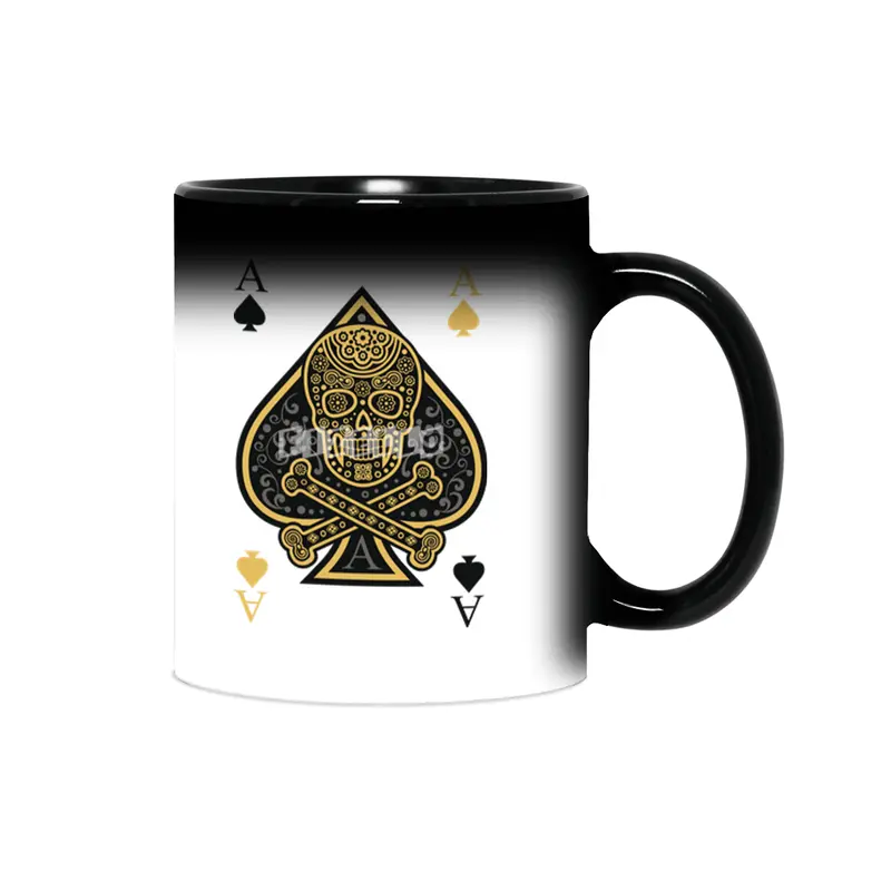 Poker Ace Of Spades Skull Las Vegas Gift Sihirli Kupa