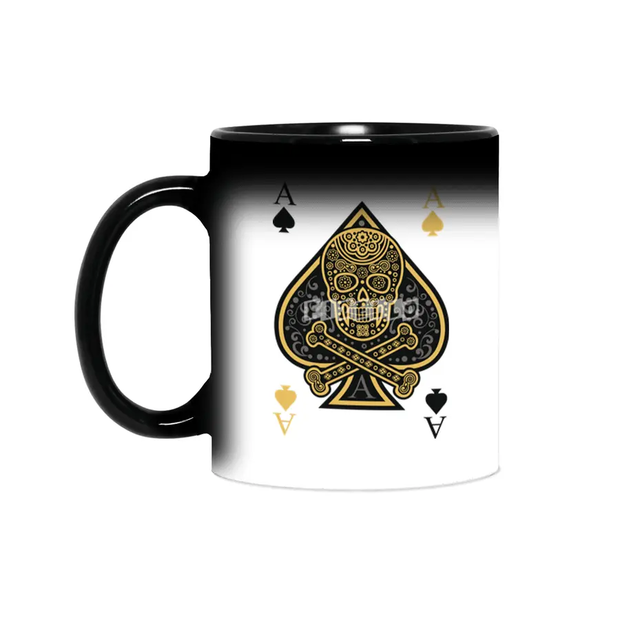 Poker Ace Of Spades Skull Las Vegas Gift Sihirli Kupa