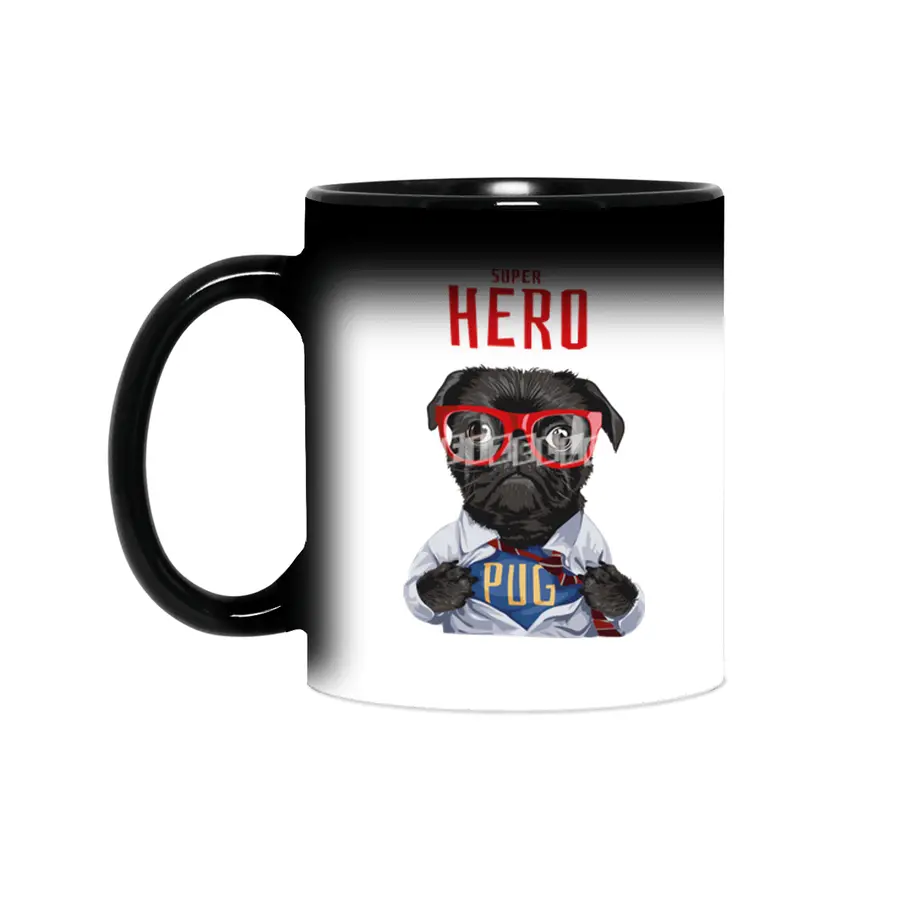 Pug Dog Superhero Dog Owner Gift Sihirli Kupa