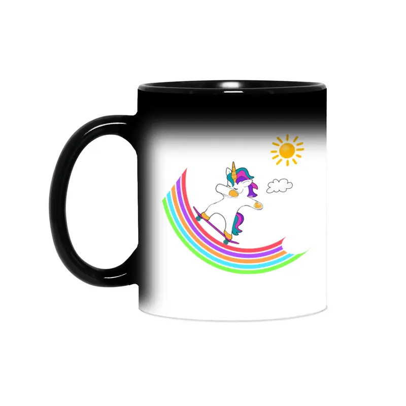 Skateboard Dab Dabbing Unicorn Skater Shirt Sihirli Kupa