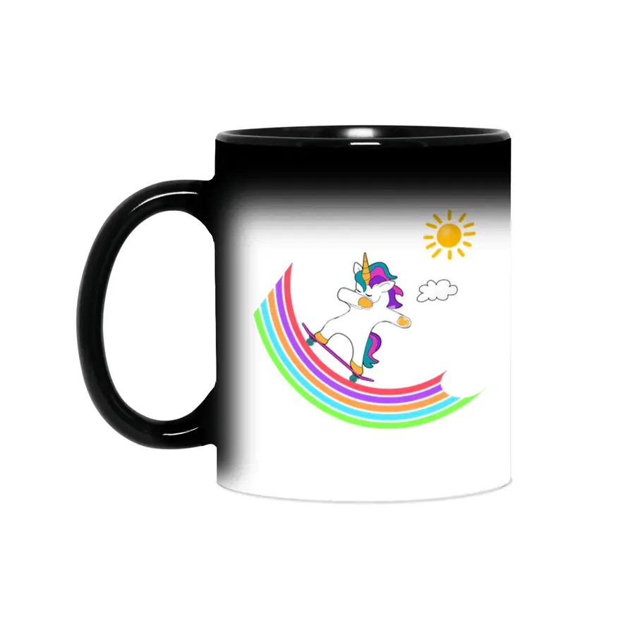Skateboard Dab Dabbing Unicorn Skater Shirt Sihirli Kupa