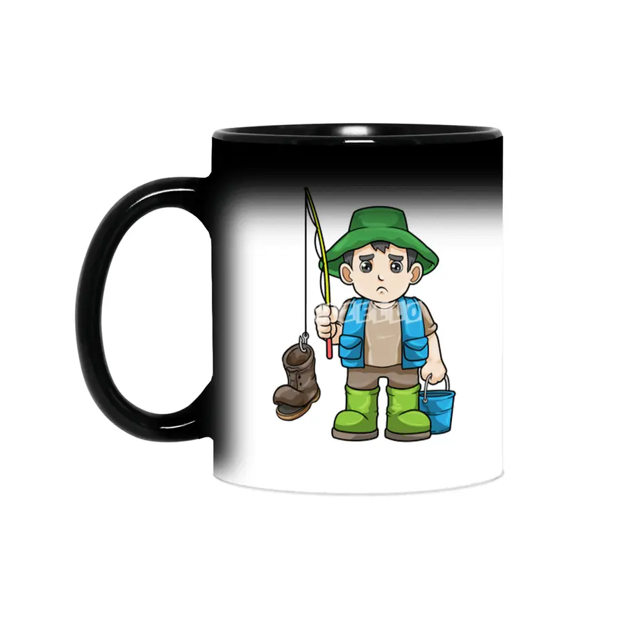 Angler with Fishing rod & Bucket Sihirli Kupa