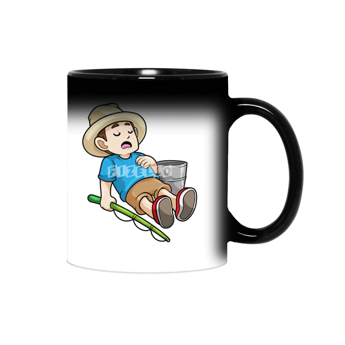 Angler with Fishing rod & Bucket Sihirli Kupa