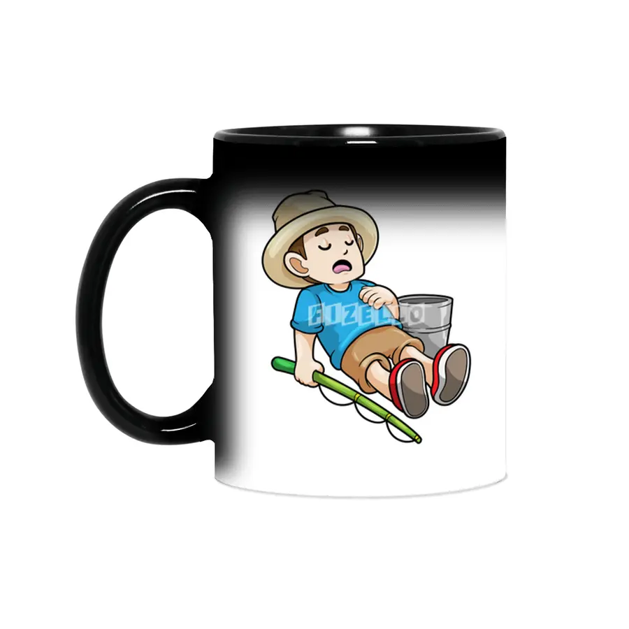 Angler with Fishing rod & Bucket Sihirli Kupa