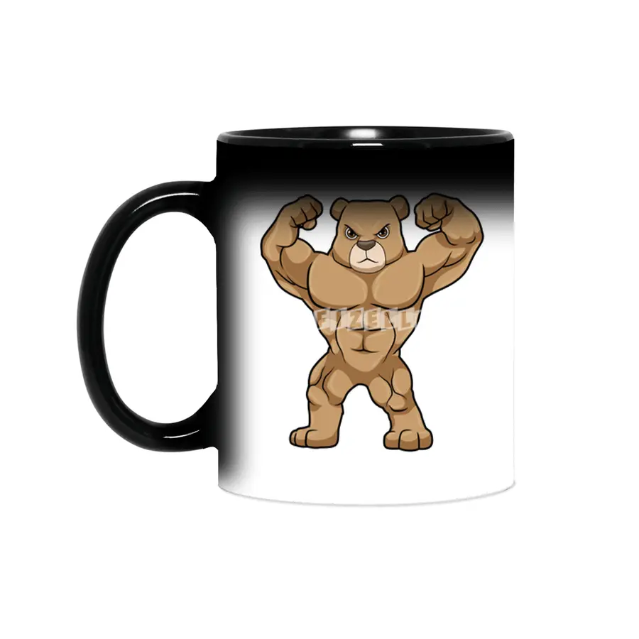 Bear as Bodybuilder with big Muscles Sihirli Kupa